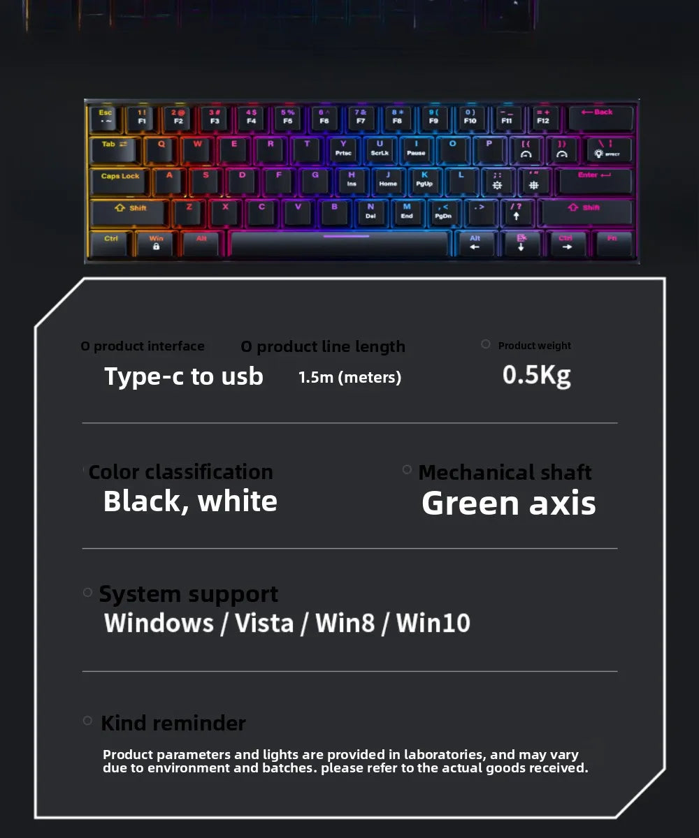 Tastiera Meccanica Gaming 60% – Bianca