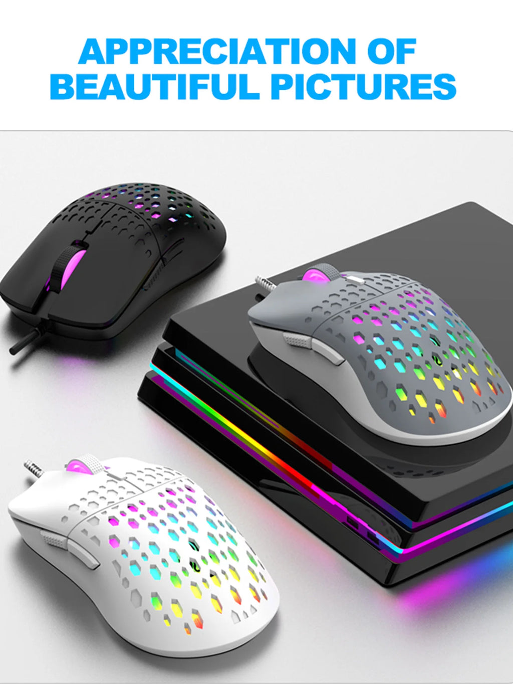 Mouse Gaming Wireless RGB – Design a Nido d'Ape