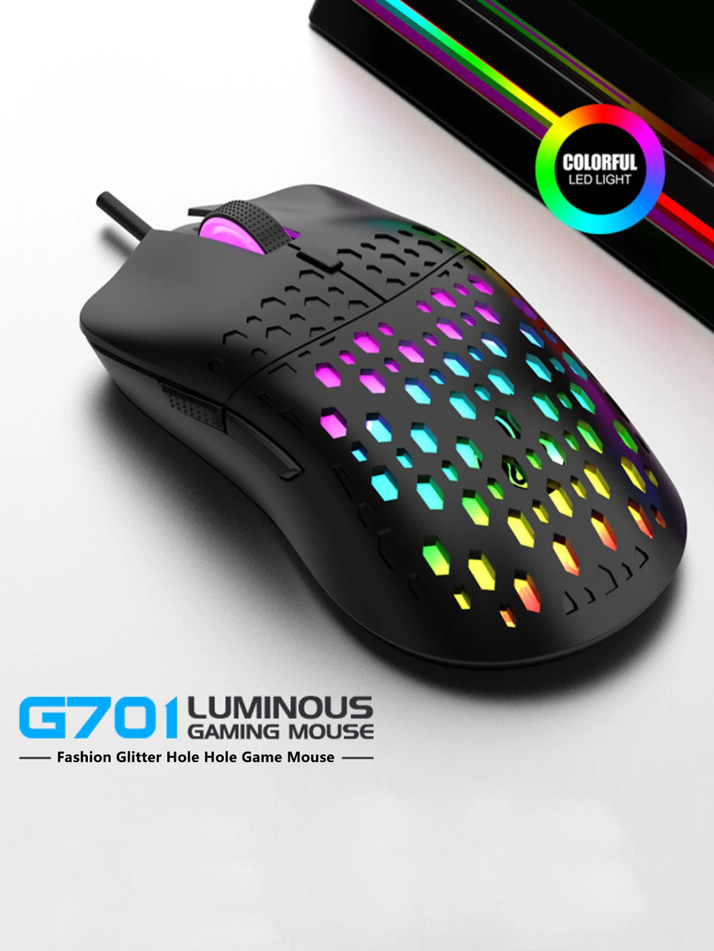 Mouse Gaming Wireless RGB – Design a Nido d'Ape