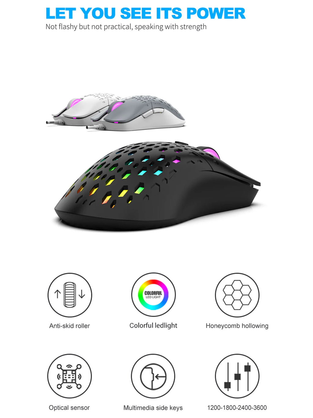 Mouse Gaming Wireless RGB – Design a Nido d'Ape