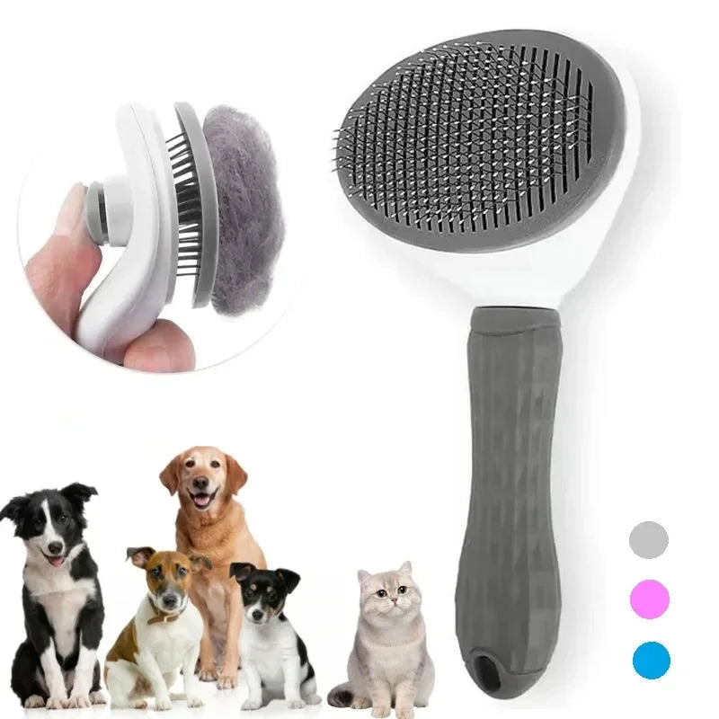 Self-Cleaning Brush for Dogs and Cats – Easily Remove Hair and Knots